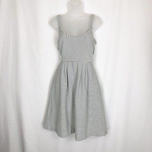 Anthropologie Black and White Striped Midi Sundress